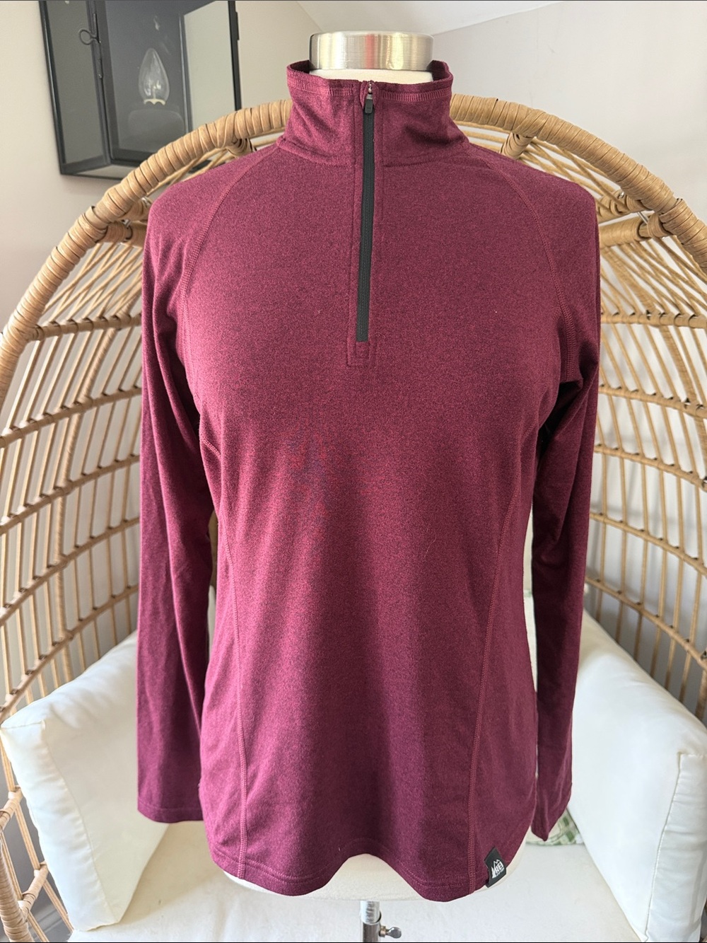 REI Co-op 1/4 Zip Tech Long Sleeve Shirt Size Medium